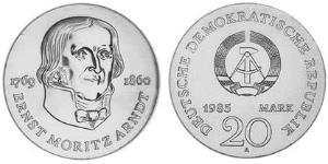 20 Mark República Democrática Alemana (1949-1990) Plata 