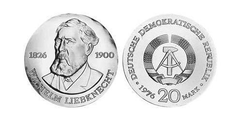 20 Mark República Democrática Alemana (1949-1990) Plata 