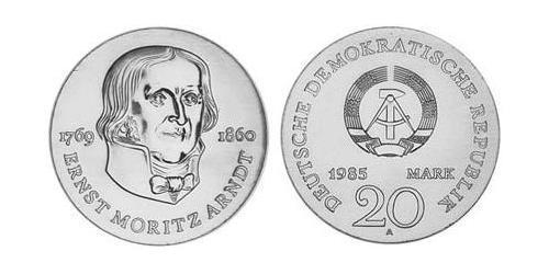 20 Mark República Democrática Alemana (1949-1990) Plata 