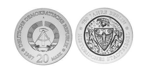 20 Mark República Democrática Alemana (1949-1990) Plata 