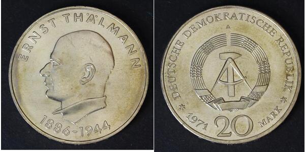 20 Mark República Democrática Alemana (1949-1990) Plata Ernst Thälmann