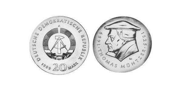 20 Mark República Democrática Alemana (1949-1990) Plata 
