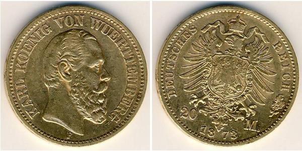 20 Mark Kingdom of Württemberg (1806-1918) 金 