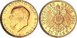 20 Mark 巴伐利亞王國 (1806 - 1918) 金 