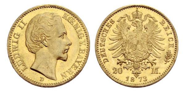 20 Mark 巴伐利亞王國 (1806 - 1918) 金 路德维希一世 (巴伐利亚)