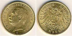 20 Mark 巴登大公國 (1806 - 1918) 金 