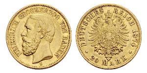 20 Mark 德意志帝國 (1871 - 1918) 金 
