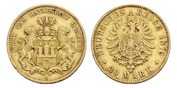 20 Mark 德意志帝國 (1871 - 1918) 金 