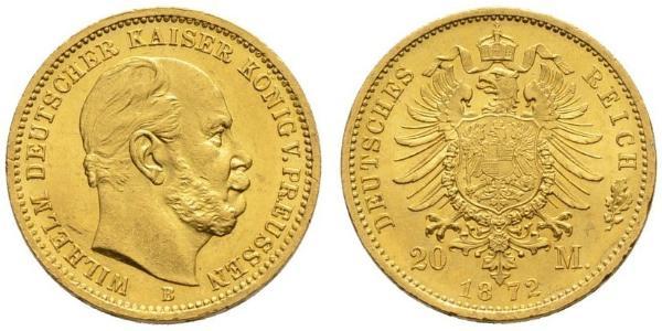 20 Mark 普魯士王國 (1701 - 1918) 金 威廉一世 (德国)