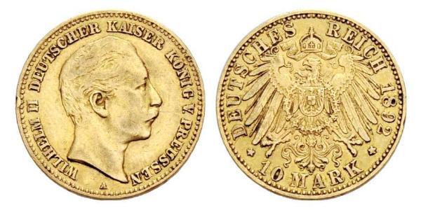 20 Mark 普魯士王國 (1701 - 1918) 金 威廉二世 (德国)