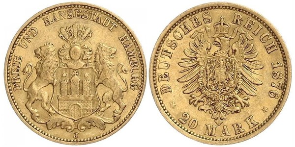 20 Mark 汉堡 金 