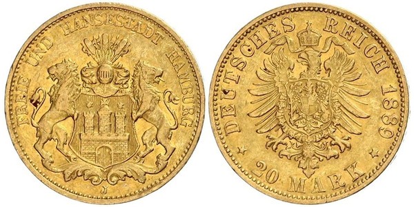 20 Mark 汉堡 金 