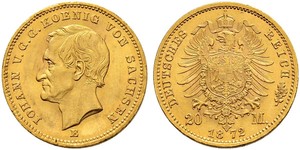 20 Mark 萨克森王国 (1806 - 1918) 金 