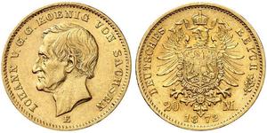 20 Mark 萨克森王国 (1806 - 1918) 金 