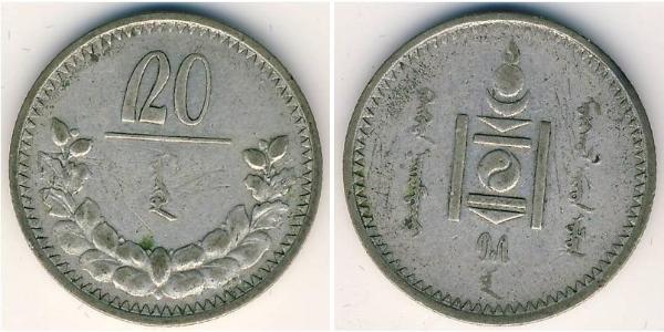 20 Mongo Mongolie Argent 