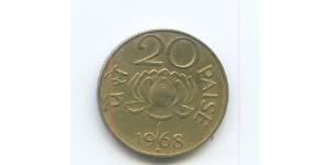 20 Paisa India (1950 - ) Brass 