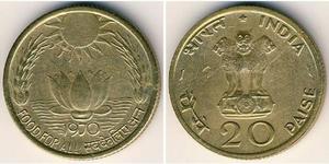 20 Paisa Inde (1950 - ) Bronze/Aluminium 