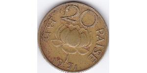 20 Paisa India (1950 - ) Ottone 