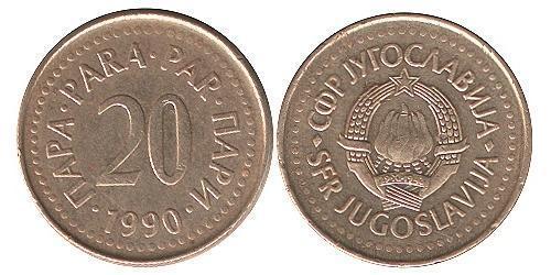 20 Para Socialist Federal Republic of Yugoslavia (1943 -1992) Copper/Zinc 