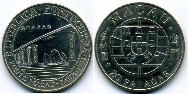 20 Pataca Portogallo / Macao (1862 - 1999) Argento 