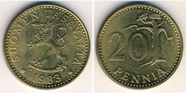 20 Penny Finlandia (1917 - ) Aluminio/Bronce 