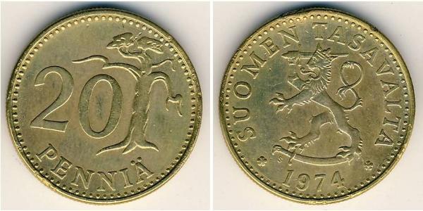 20 Penny Finlandia (1917 - ) Aluminio/Bronce 