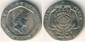 20 Penny Feriind Kiningrik (1922-)  Elizabeth II (1926-2022)