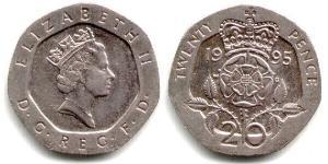 20 Penny Feriind Kiningrik (1922-)  Elizabeth II (1926-2022)