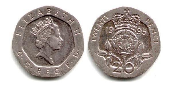 20 Penny Regno Unito (1922-)  Elisabetta II (1926-2022)