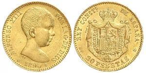 20 Peseta Kingdom of Spain (1874 - 1931) Gold Alfonso XIII of Spain (1886 - 1941)