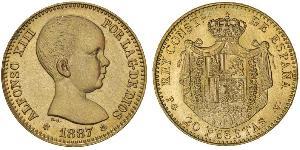 20 Peseta Kingdom of Spain (1874 - 1931) Gold Alfonso XIII of Spain (1886 - 1941)