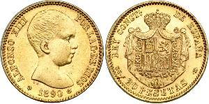 20 Peseta Kingdom of Spain (1874 - 1931) Gold Alfonso XIII of Spain (1886 - 1941)