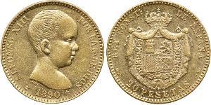 20 Peseta Kingdom of Spain (1874 - 1931) Oro Alfonso XIII of Spain (1886 - 1941)