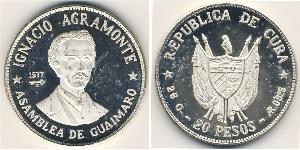 20 Peso Cuba Argento 