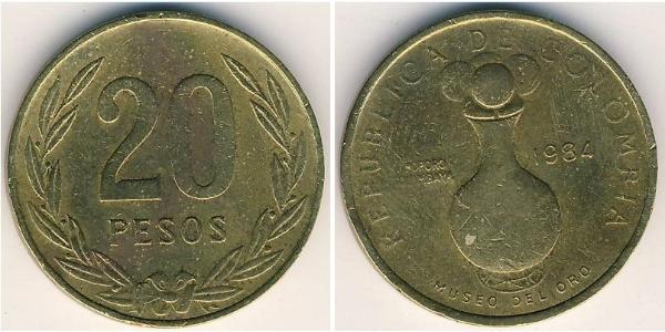 20 Peso Republique de Colombie (1886 - ) Bronze/Aluminium 