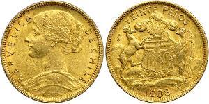 20 Peso Chile Gold 