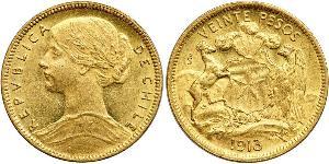 20 Peso Chile Gold 