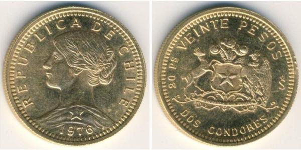 20 Peso Chile Gold 