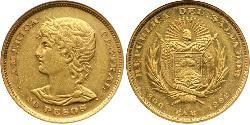 20 Peso El Salvador Gold 