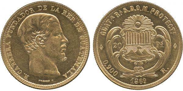 20 Peso Guatemala Gold 