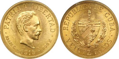 20 Peso Kuba Gold Jose Julian Marti Perez (1853 - 1895) 