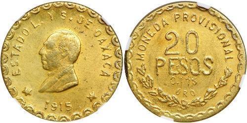 20 Peso Mexiko (1867 - ) Gold 