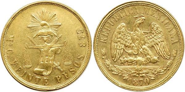 20 Peso Mexiko (1867 - ) Gold 