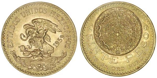 20 Peso Mexiko (1867 - ) Gold 