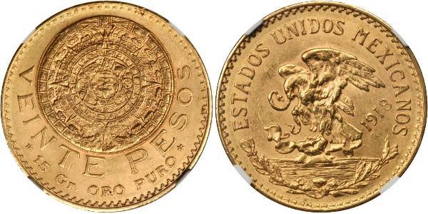 20 Peso Mexiko (1867 - ) Gold 