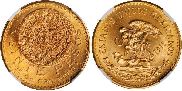 20 Peso Mexiko (1867 - ) Gold 