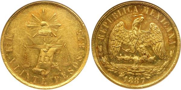 20 Peso Mexiko (1867 - ) Gold 