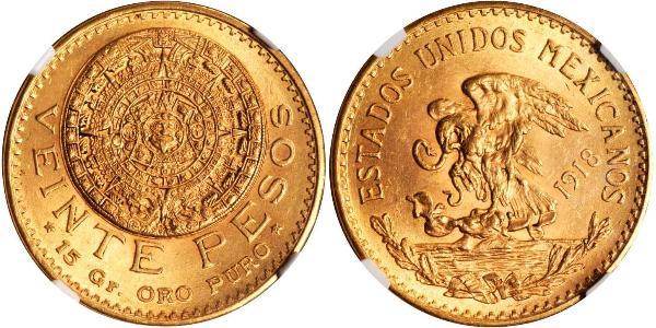 20 Peso Mexiko (1867 - ) Gold 