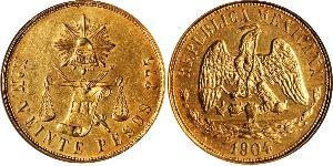 20 Peso United Mexican States (1867 - ) Gold 