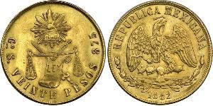 20 Peso United Mexican States (1867 - ) Gold 